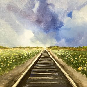 Train Tracks in a wildflower meadow